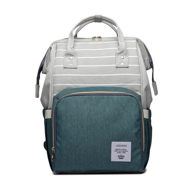 Fashion Mummy Maternity Nappy Bag - Green stripe