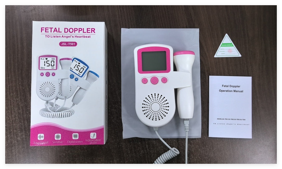 Fetal Heart Rate Monitor – Home Pregnancy Baby Heartbeat Detector - Pink 3.0Hz - Baby Health & Safety