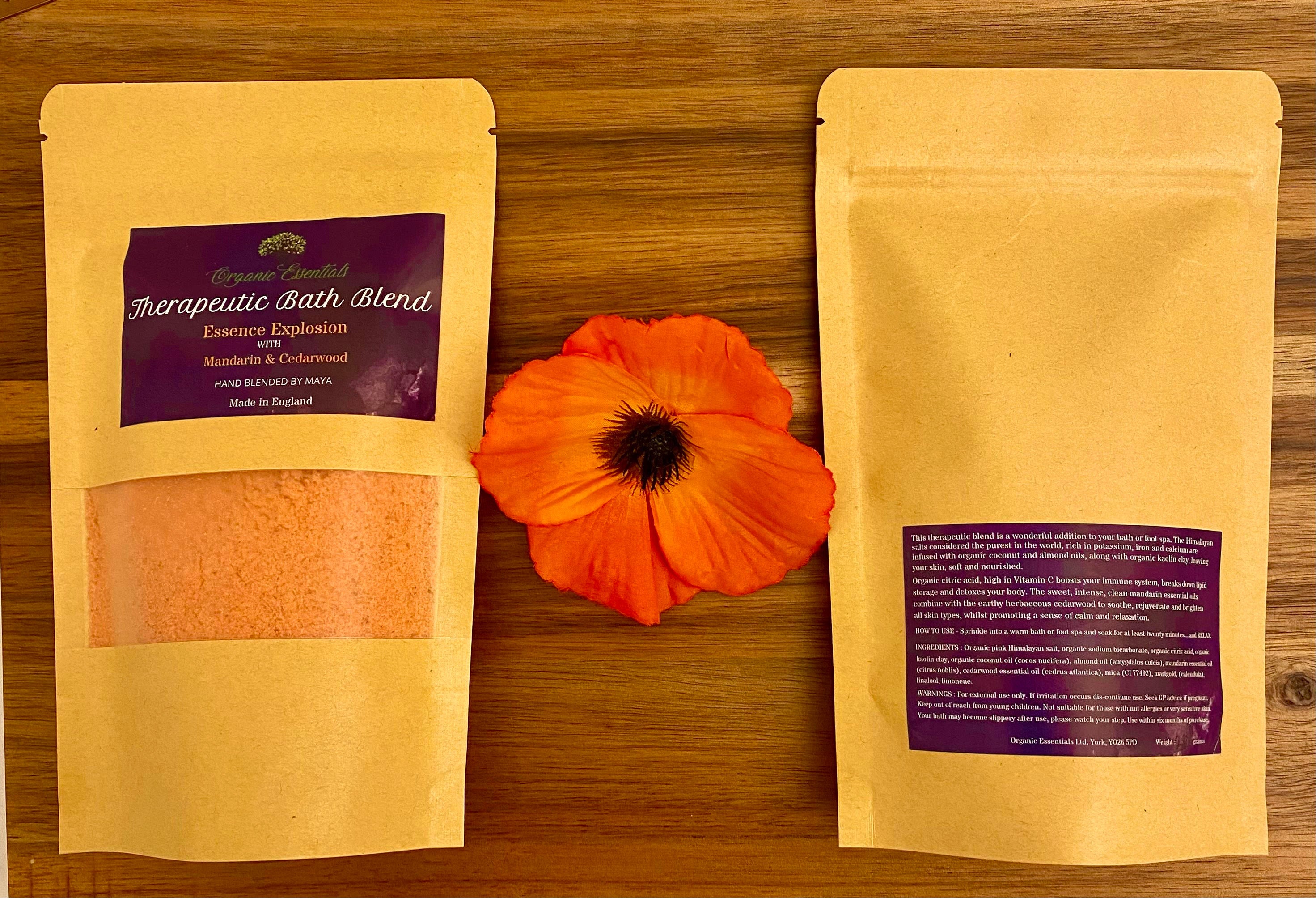 Mandarin & Cedarwood Luxury Natural Bath Blend in Eco-Pouch