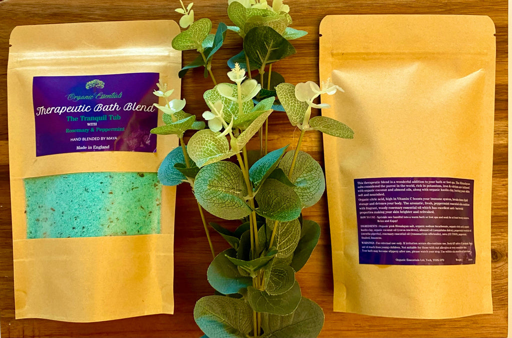 Peppermint & Rosemary Luxury Natural Bath Blend in Eco-Pouch
