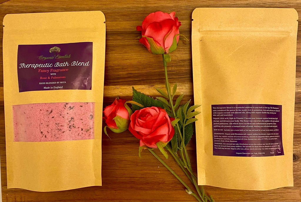 English Rose & Palmarosa Luxury Natural Bath Blend in Eco-Pouch