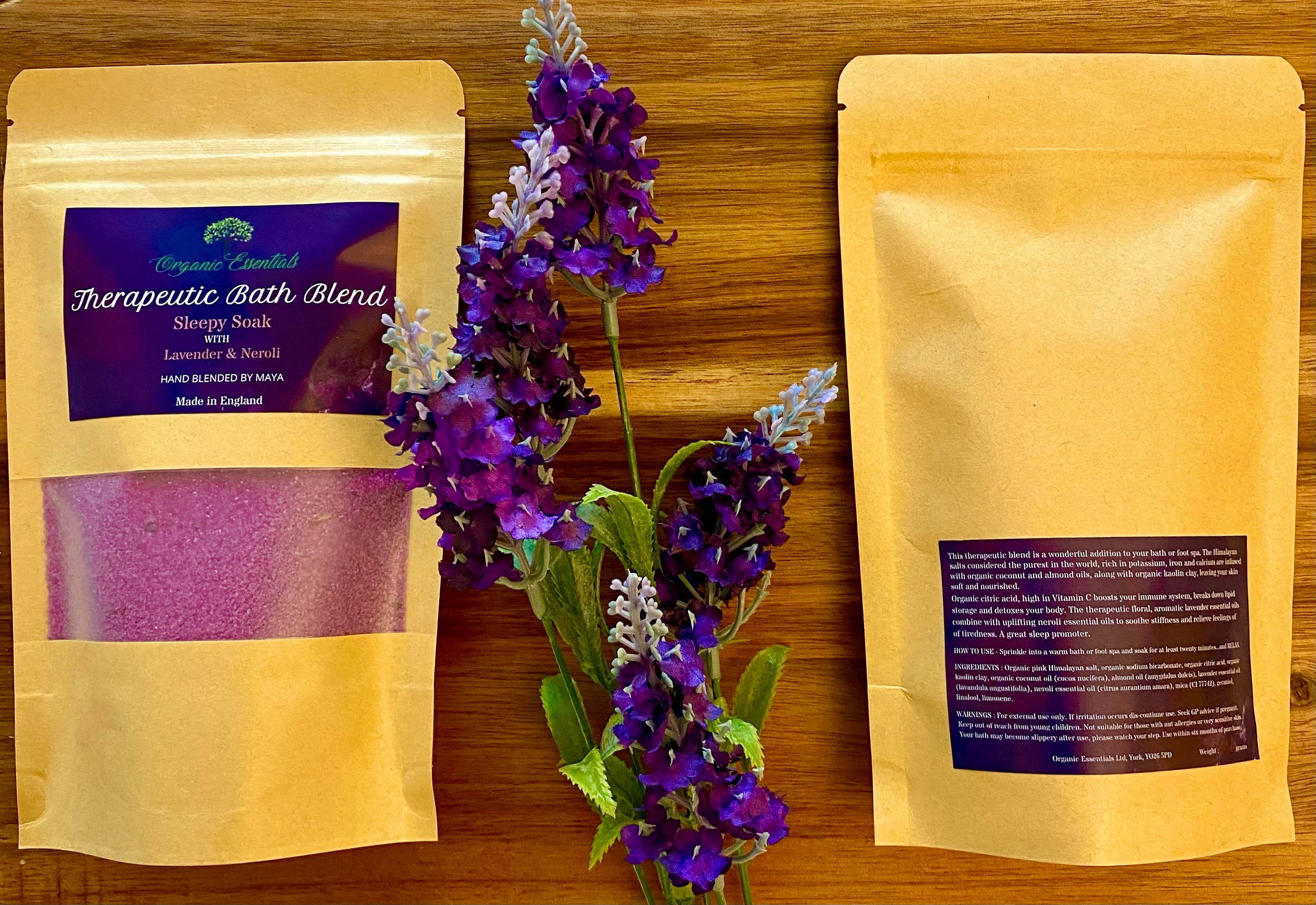 Lavender & Neroli Luxury Natural Bath Blend in Eco-Pouch