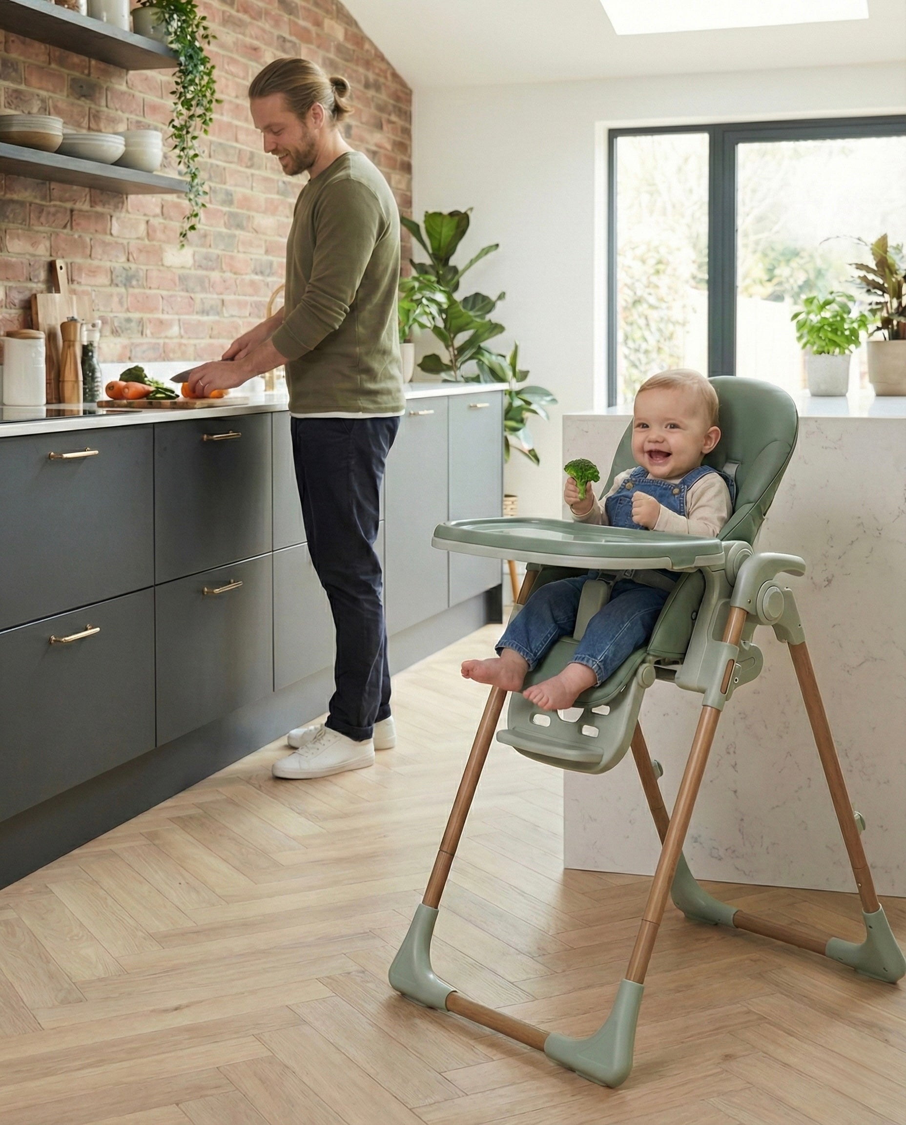 Flare Foldable High Chair - Green - Highchair