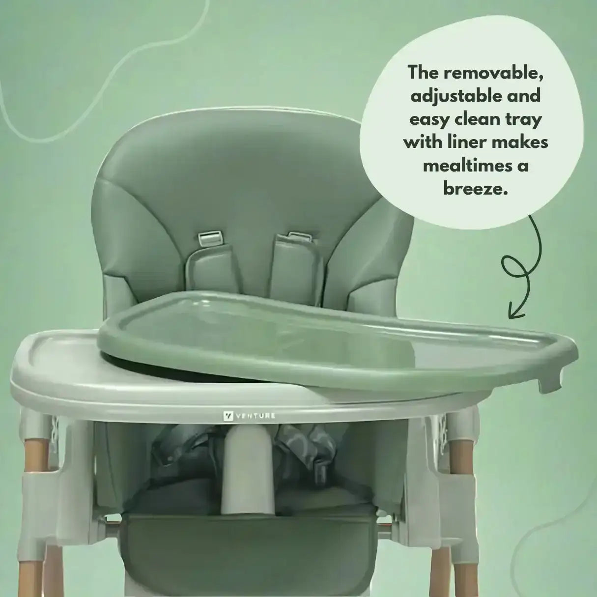 Flare Foldable High Chair - Green - Highchair