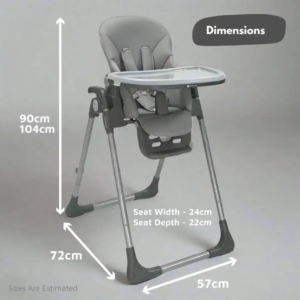 Flare Foldable High Chair - Grey - Highchair