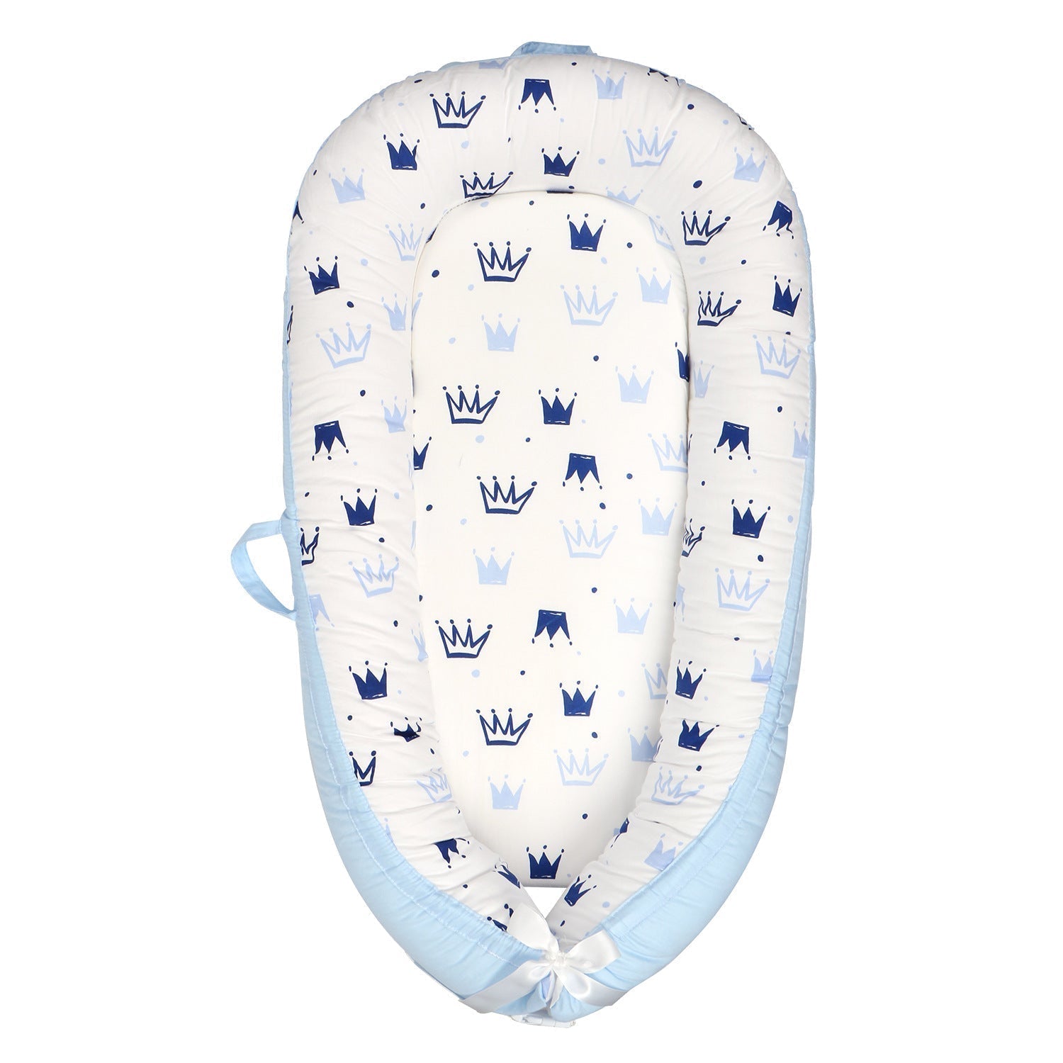 Baby Crib Bed Foldable Newborn Bionic Bed Baby Supplies - Blue crown / 90x50CM
