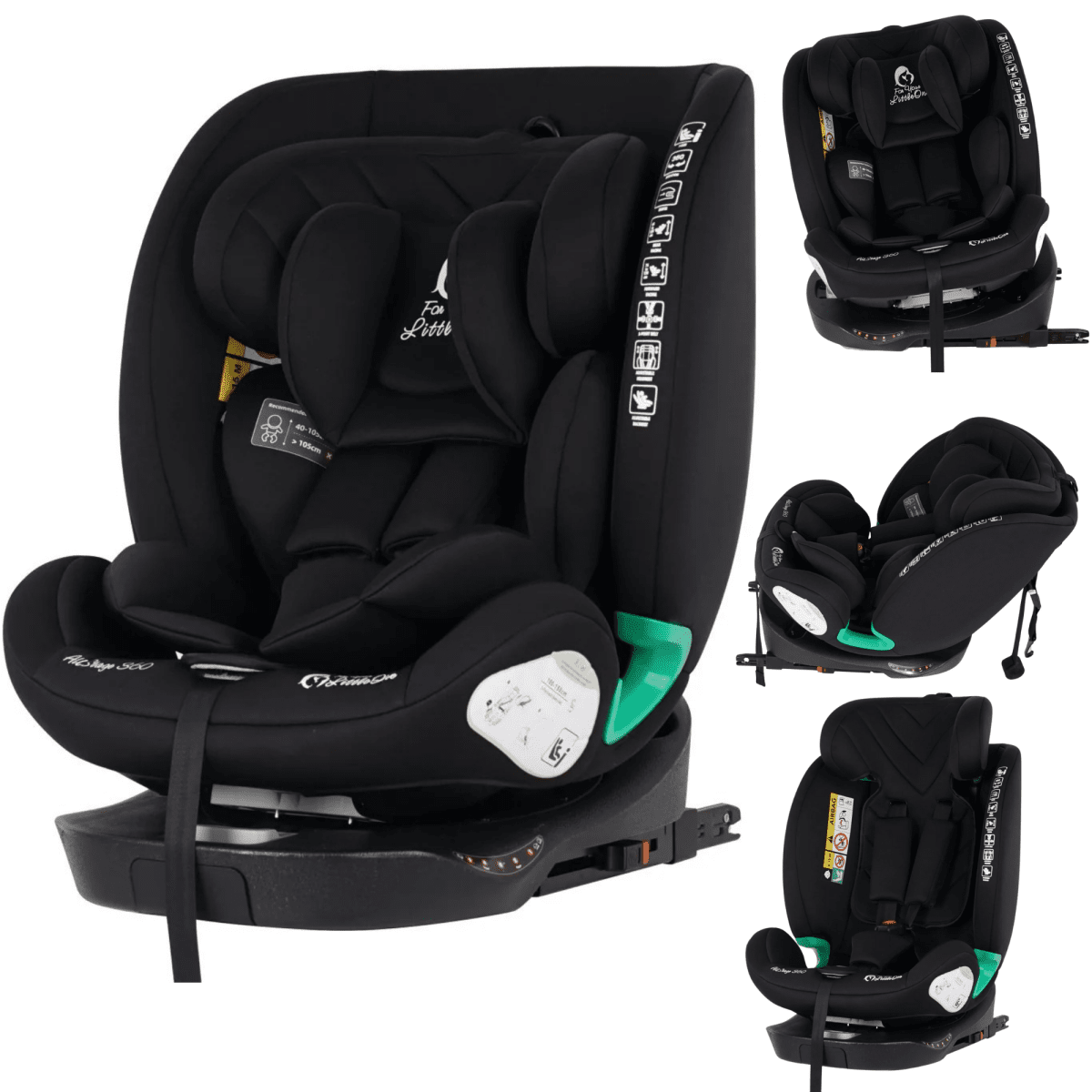 For Your Little One AllStage 360 0/1/2/3 ISOFIX I-Size Car Seat - Midnight Black (Birth-12 Years)-0