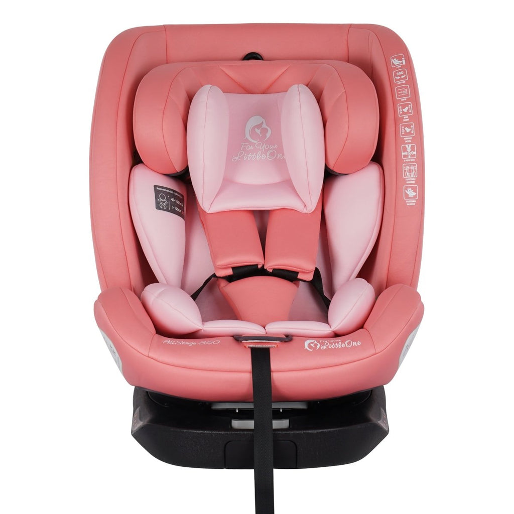 For Your Little One AllStage 360 0/1/2/3 ISOFIX I-Size Car Seat - Blush Rose (Birth-12 Years)-4