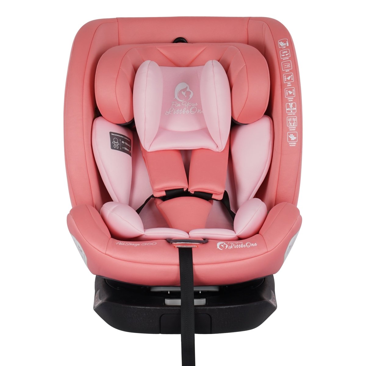 For Your Little One AllStage 360 0/1/2/3 ISOFIX I-Size Car Seat - Blush Rose (Birth-12 Years) - Birth - 12 Years