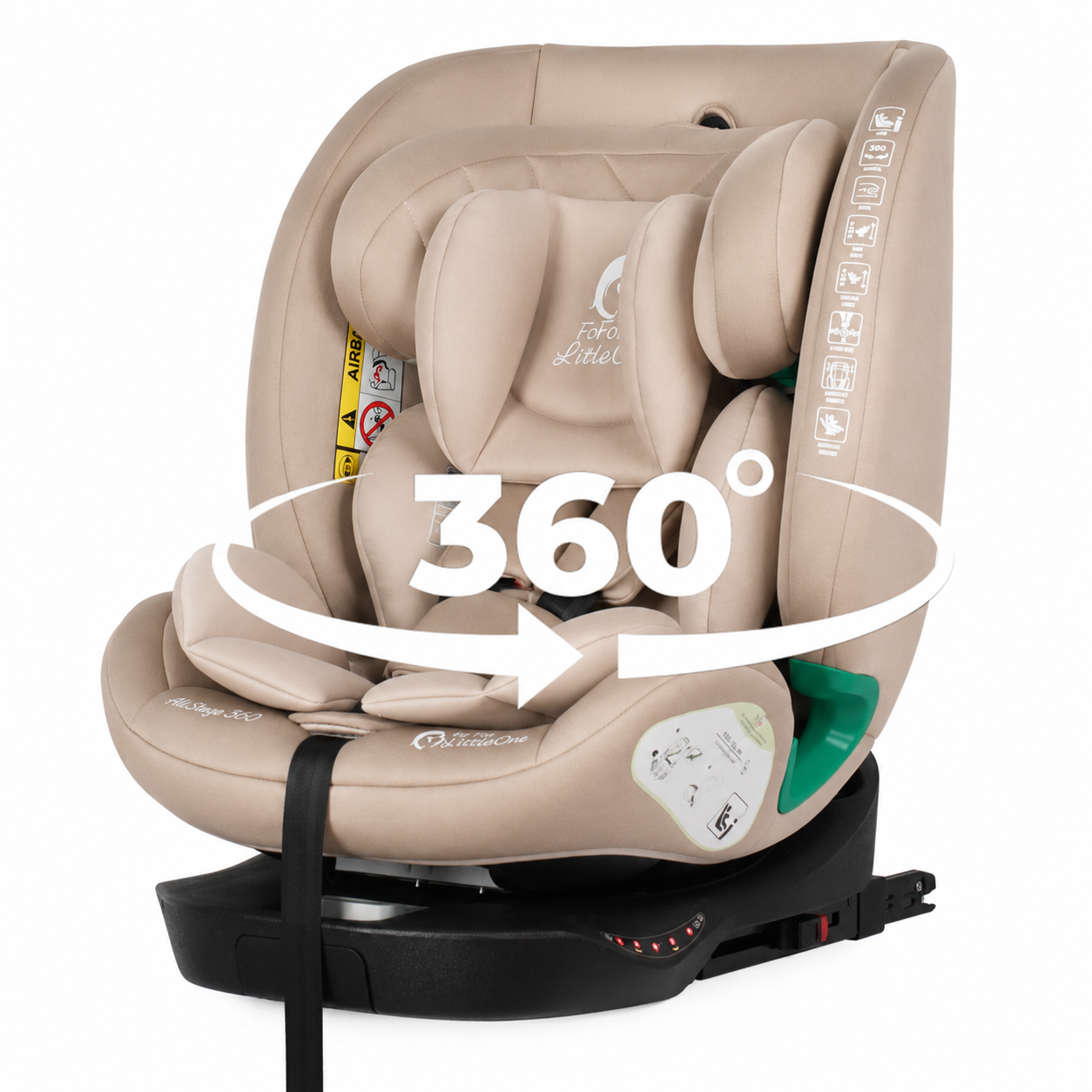 For Your Little One AllStage 360 0/1/2/3 ISOFIX I-Size Car Seat - Latte Beige (Birth-12 Years)-2