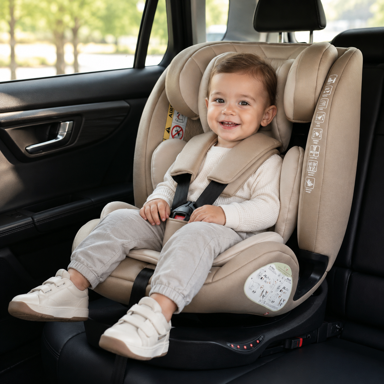 For Your Little One AllStage 360 0/1/2/3 ISOFIX I-Size Car Seat - Latte Beige (Birth-12 Years)-1