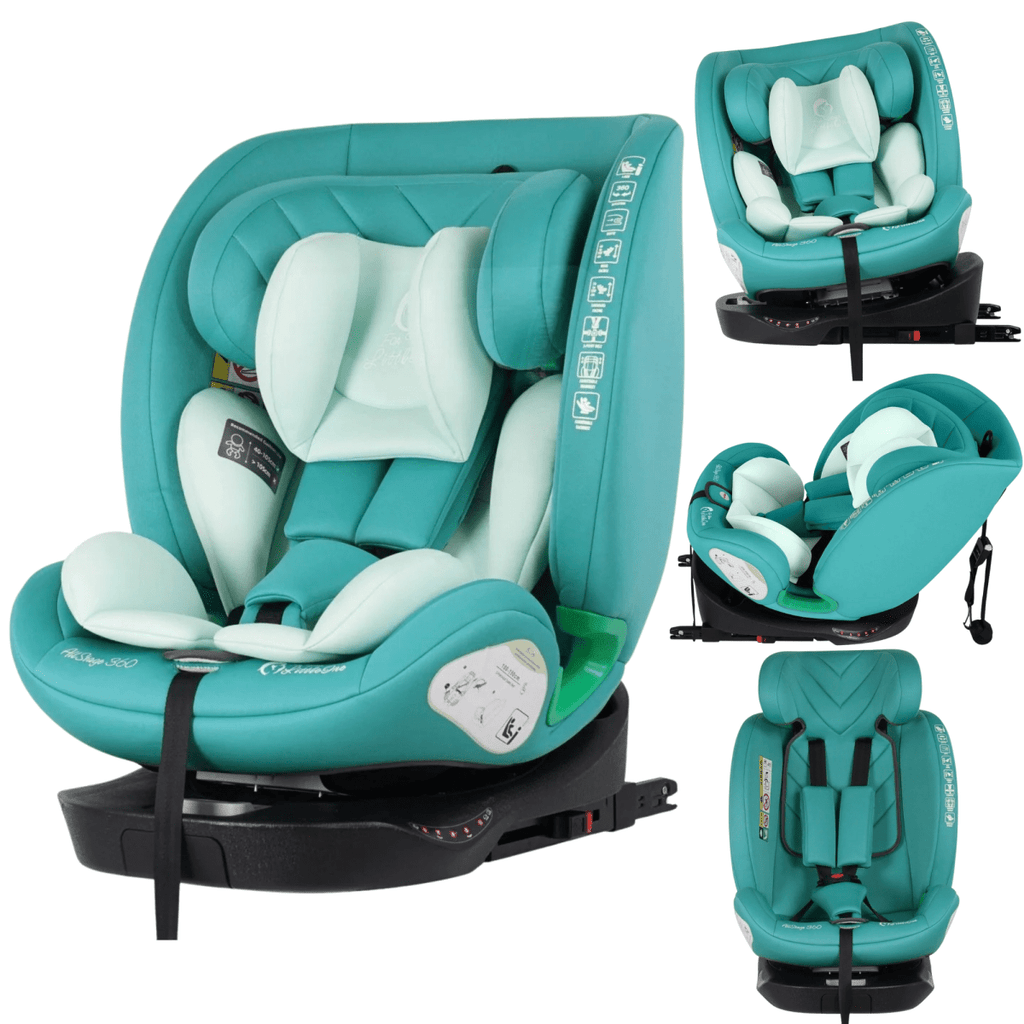 For Your Little One AllStage 360 0/1/2/3 ISOFIX I-Size Car Seat - Sage Teal (Birth-12 Years)-0