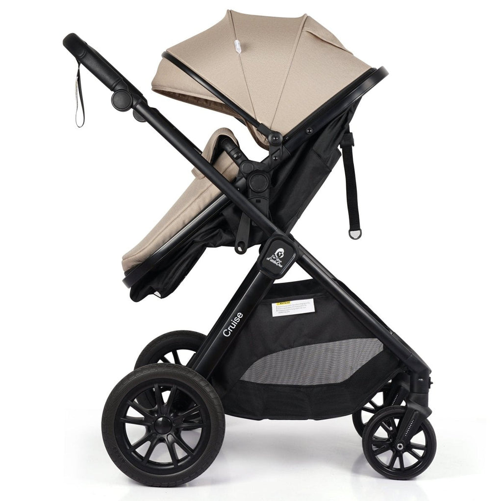 For Your Little One Cruise 3 In 1 Travel System With Car Seat - Dune Beige (Free Cupholder And Seat Liner Included!)-3