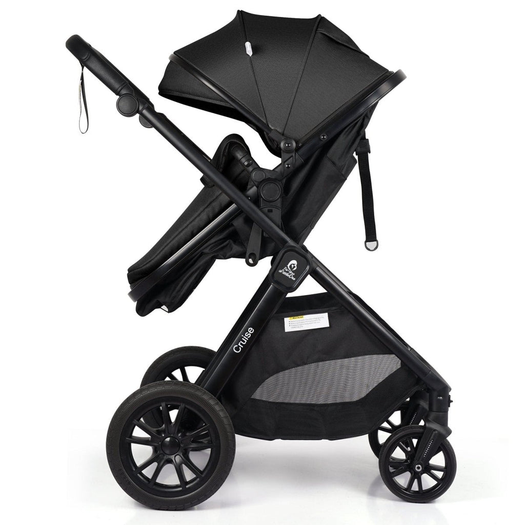 For Your Little One Cruise 3 In 1 Travel System With Car Seat - Eclipse Black (Free Cupholder / Seat Liner Included!)