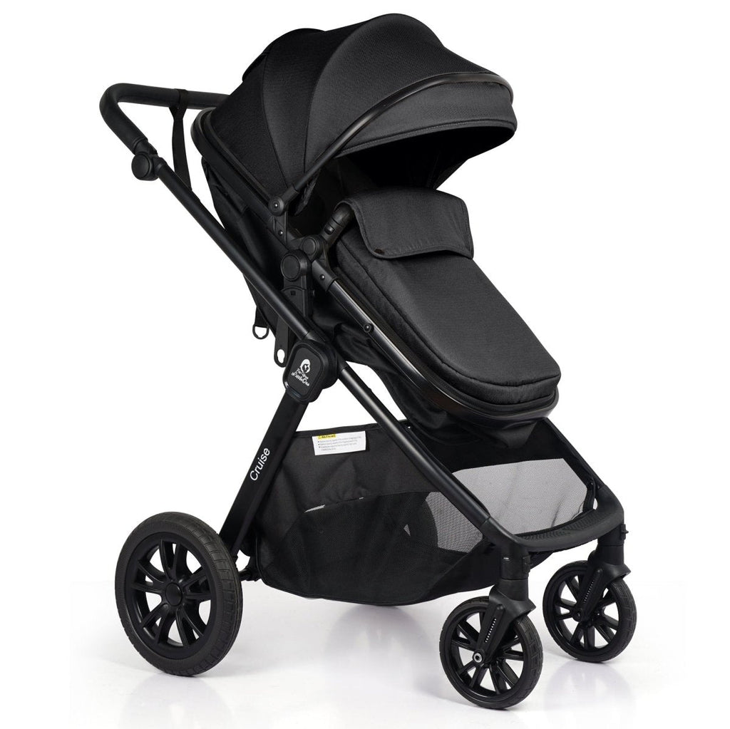 For Your Little One Cruise 3 In 1 Travel System With Car Seat - Eclipse Black (Free Cupholder / Seat Liner Included!)
