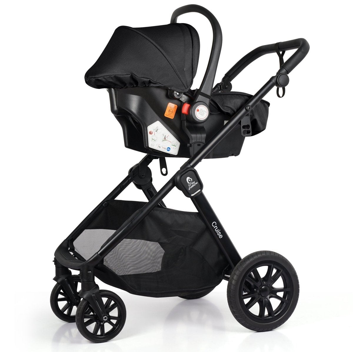 For Your Little One Cruise 3 In 1 Travel System With Car Seat - Eclipse Black (Free Cupholder / Seat Liner Included!)