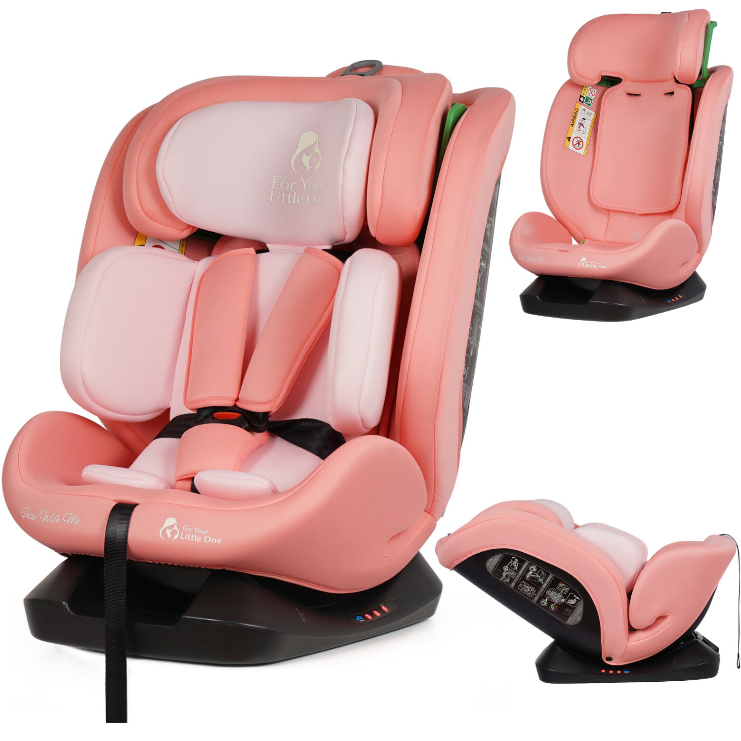 For Your Little One GrowWithMe 0/1/2/3 i-Size Car Seat - Blush Rose (Birth-12 Years) - Birth - 12 Years