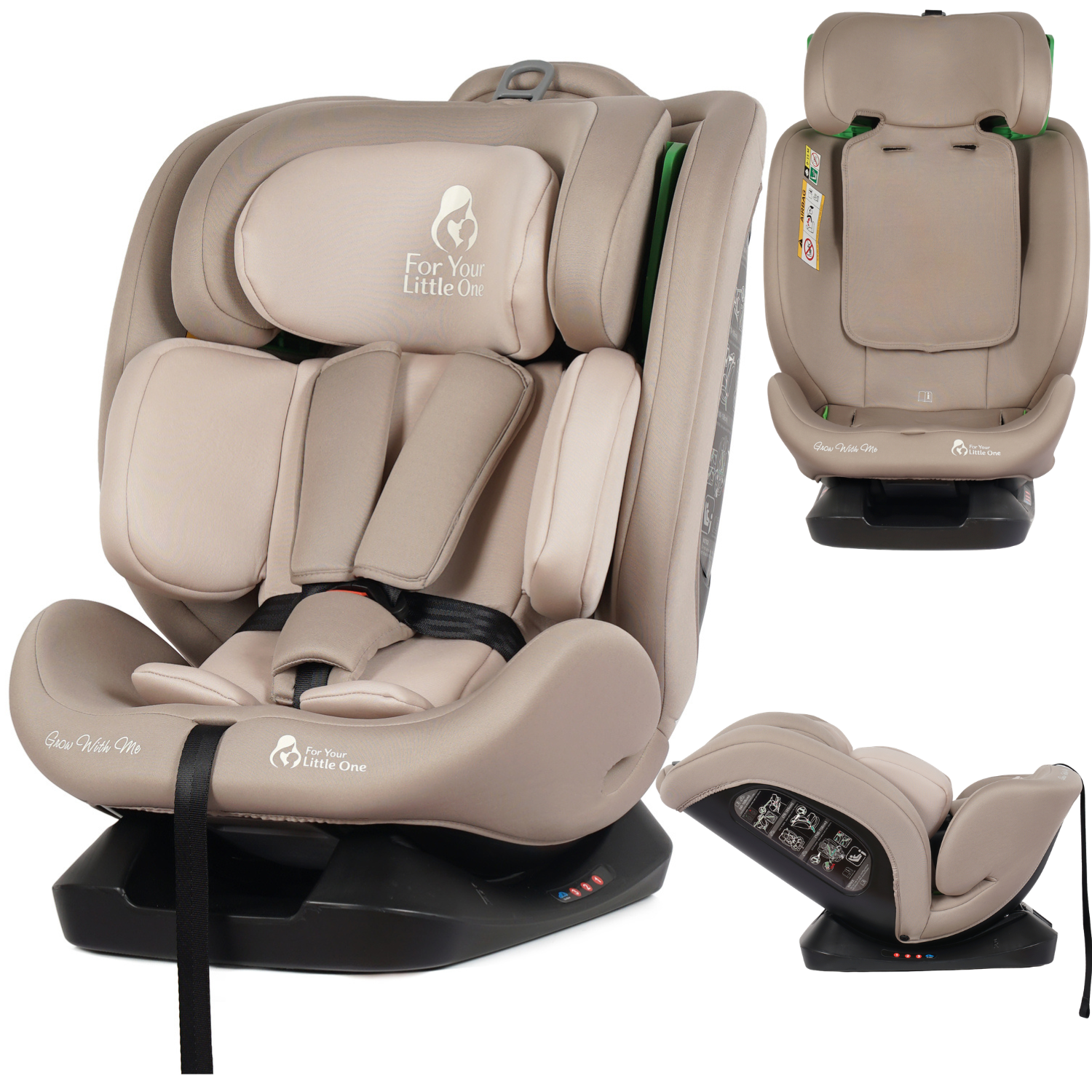 For Your Little One GrowWithMe 0/1/2/3 i-Size Car Seat - Latte Beige (Birth-12 Years) - Birth - 12 Years