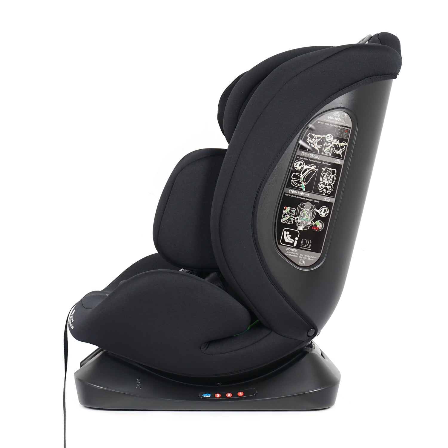 For Your Little One GrowWithMe 0/1/2/3 i-Size Car Seat - Midnight Black (Birth-12 Years) - Birth - 12 Years