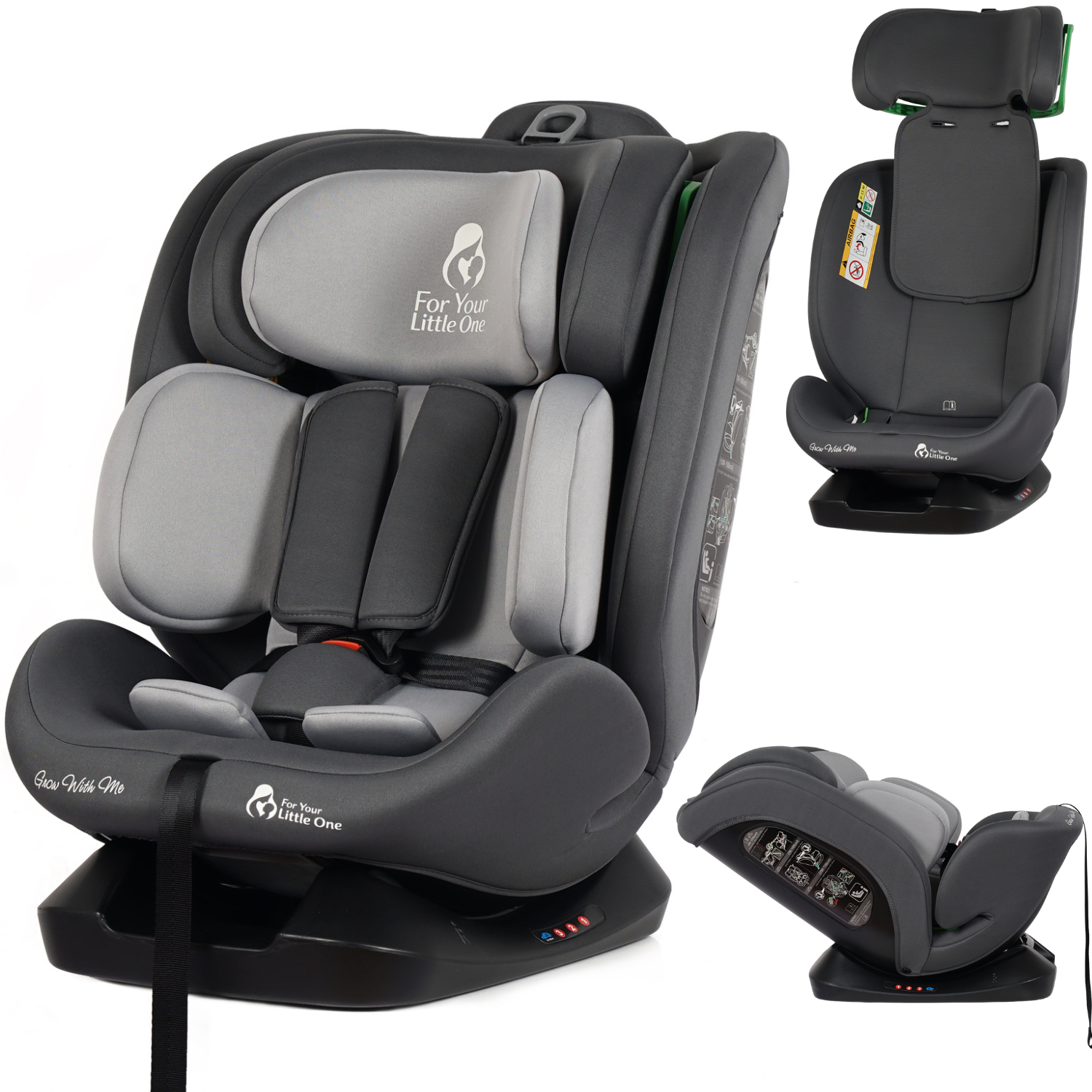 For Your Little One GrowWithMe 0/1/2/3 i-Size Car Seat - Slate Mist (Birth-12 Years) - Birth - 12 Years