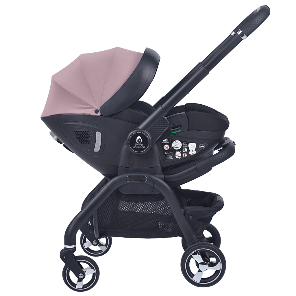 For Your Little One Qubi Infant Car Seat Stroller 7 Piece Bundle - Pastel Pink-3