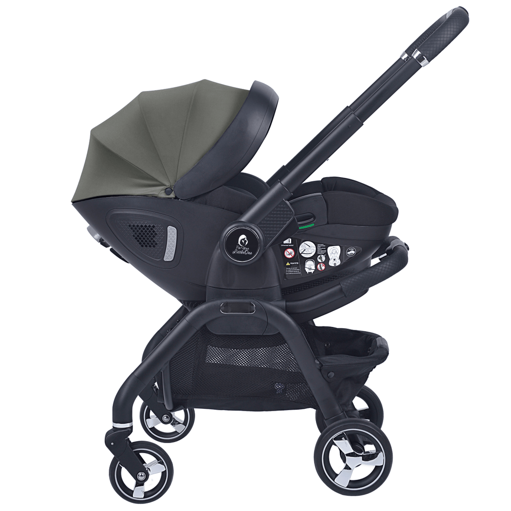 For Your Little One Qubi Infant Car Seat Stroller 7 Piece Bundle - Olive Grey-3