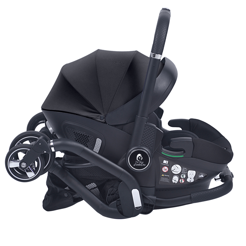 For Your Little One Qubi Infant Car Seat Stroller 7 Piece Bundle - Eclipse Black