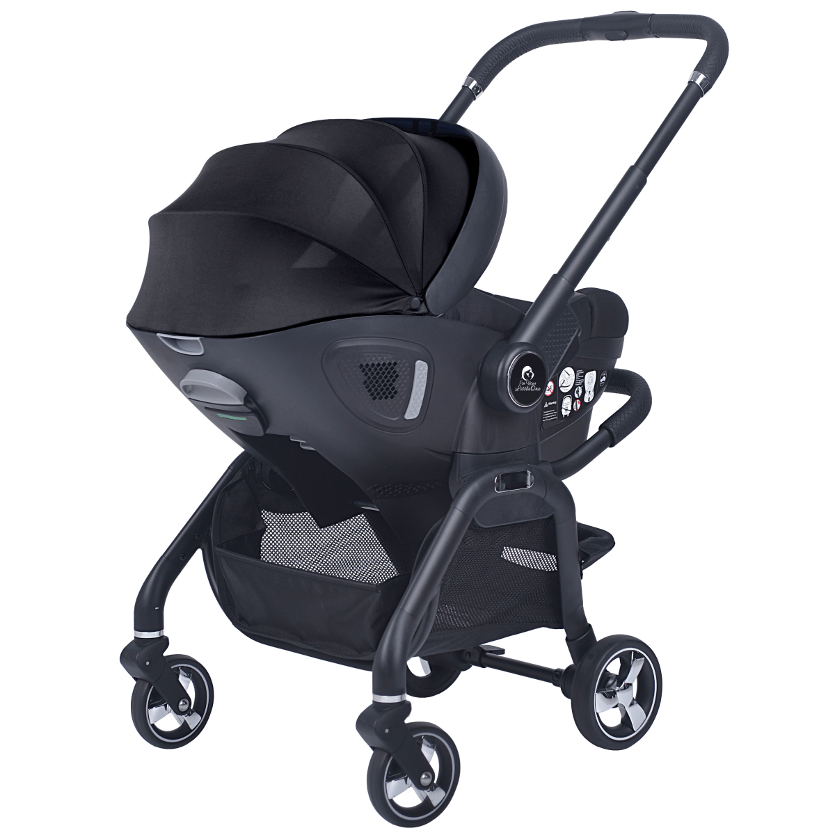 For Your Little One Qubi Infant Car Seat Stroller 7 Piece Bundle - Eclipse Black