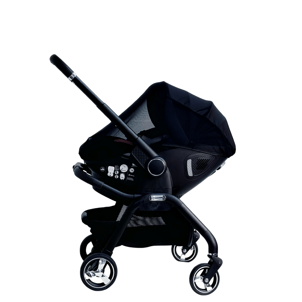 For Your Little One Qubi Infant Car Seat Stroller 7 Piece Bundle - Eclipse Black