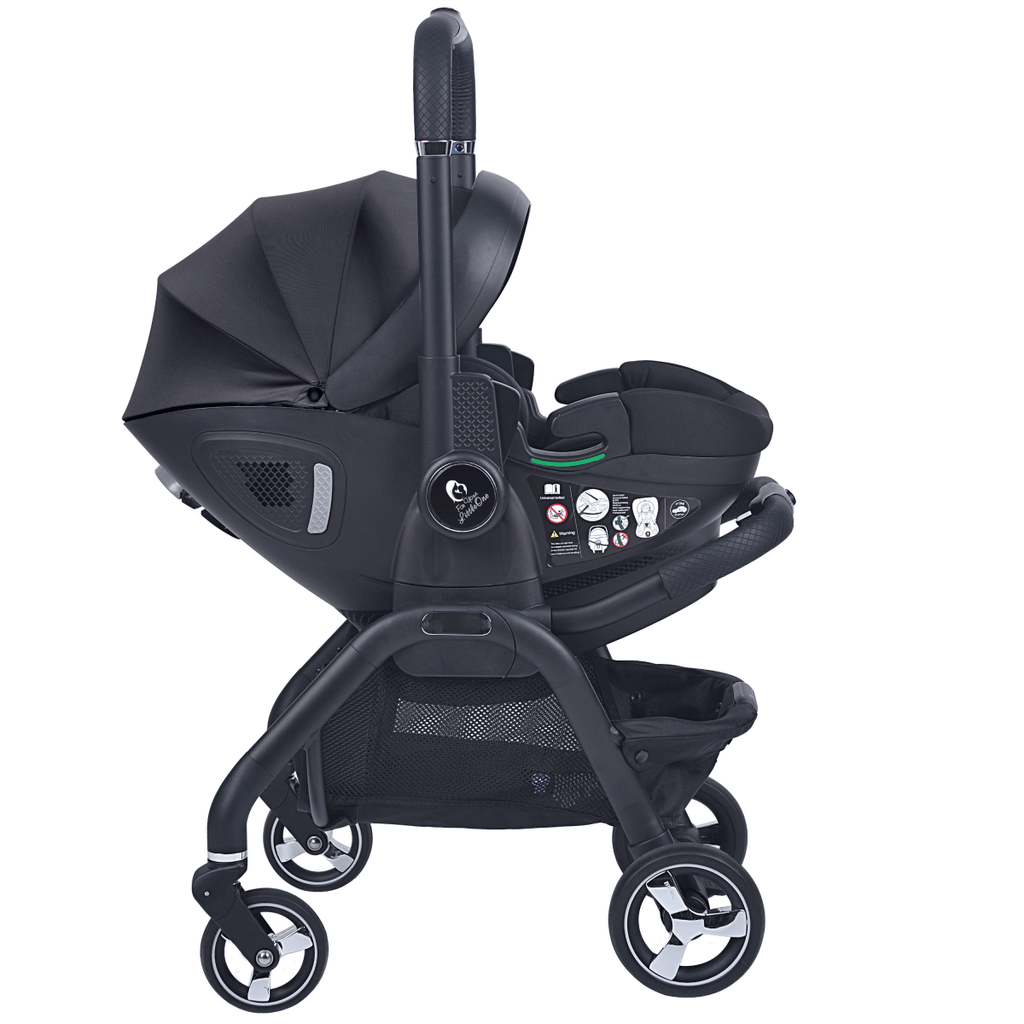 For Your Little One Qubi Infant Car Seat Stroller 7 Piece Bundle - Eclipse Black