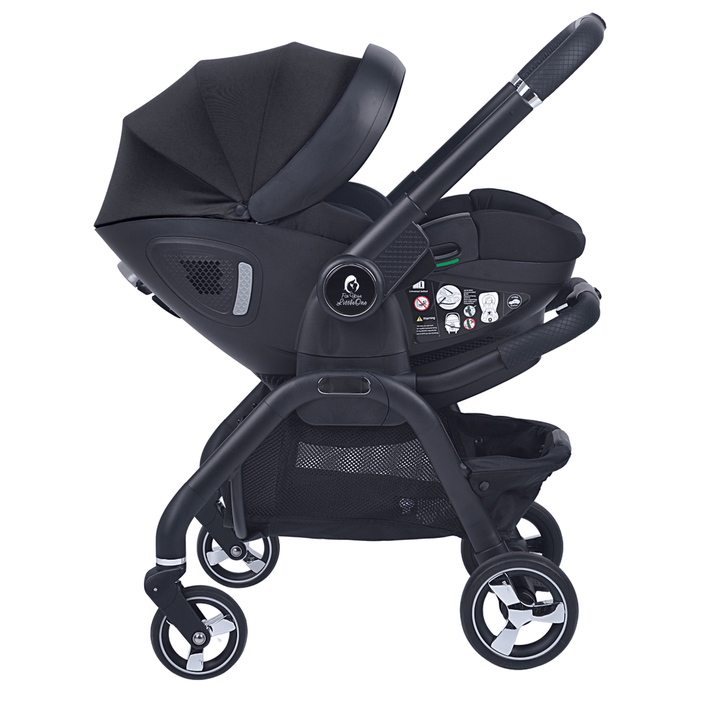 For Your Little One Qubi Infant Car Seat Stroller 7 Piece Bundle - Eclipse Black
