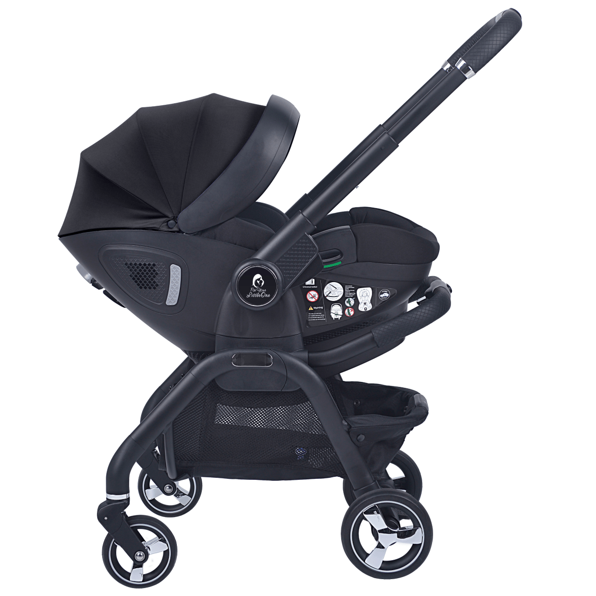 For Your Little One Qubi Infant Car Seat Stroller 7 Piece Bundle - Eclipse Black