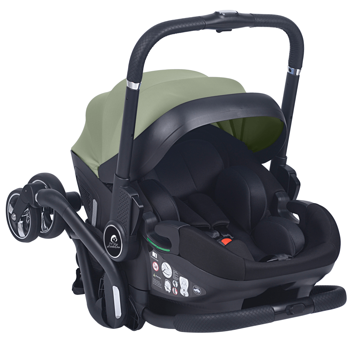 For Your Little One Qubi Infant Car Seat Stroller 7 Piece Bundle - Sage Green-4