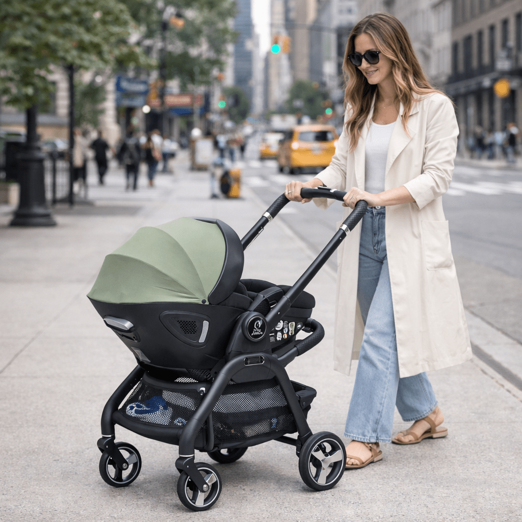 For Your Little One Qubi Infant Car Seat Stroller 7 Piece Bundle - Sage Green-2
