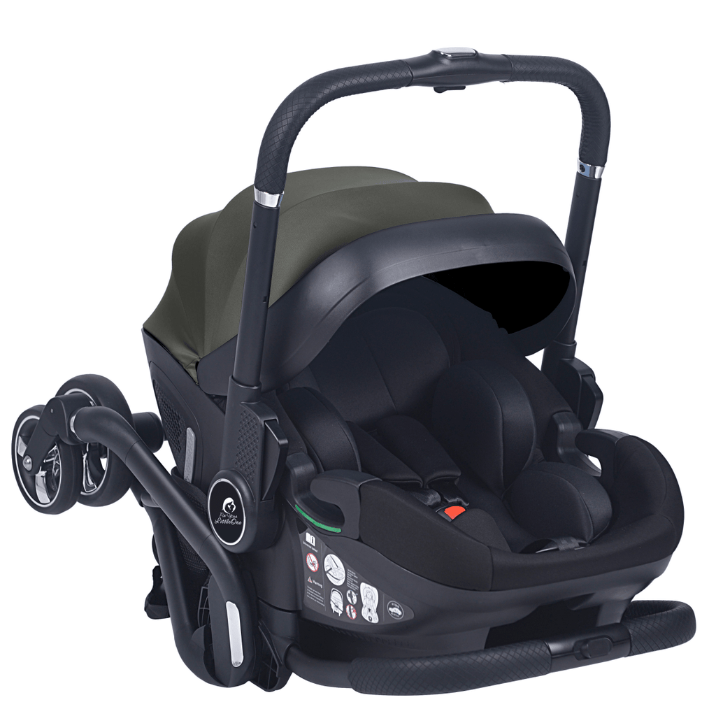 For Your Little One Qubi Infant Car Seat Stroller & Base - Olive Grey-4