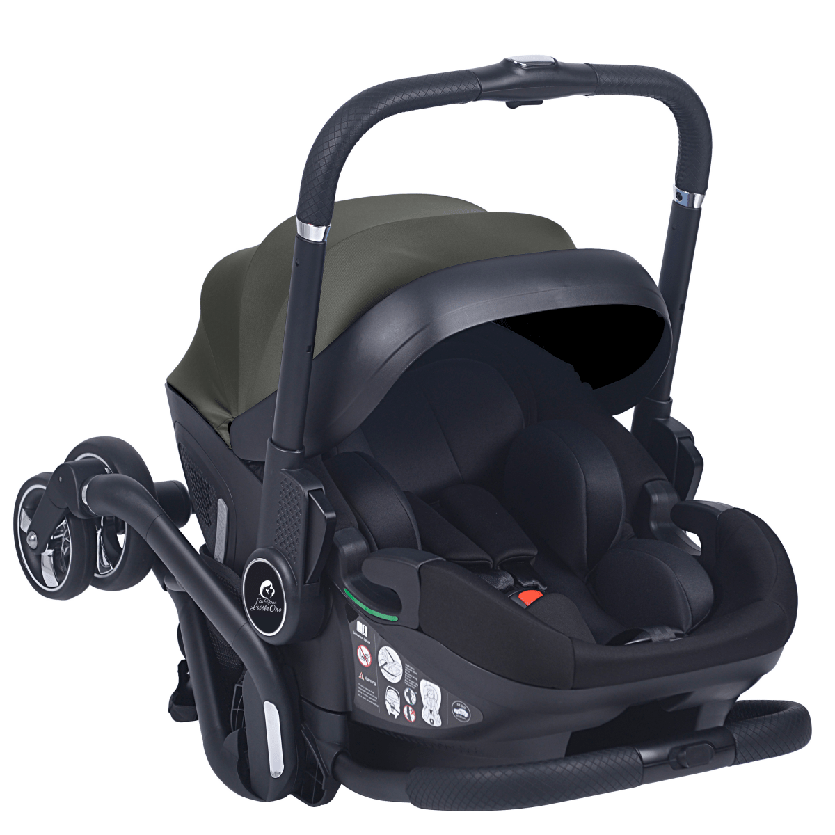 For Your Little One Qubi Infant Car Seat Stroller & Base - Olive Grey-4