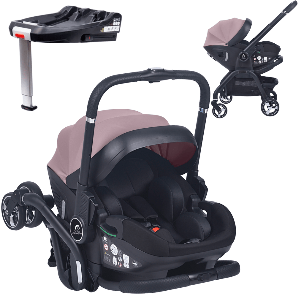 For Your Little One Qubi Infant Car Seat Stroller & Base - Pastel Pink-0