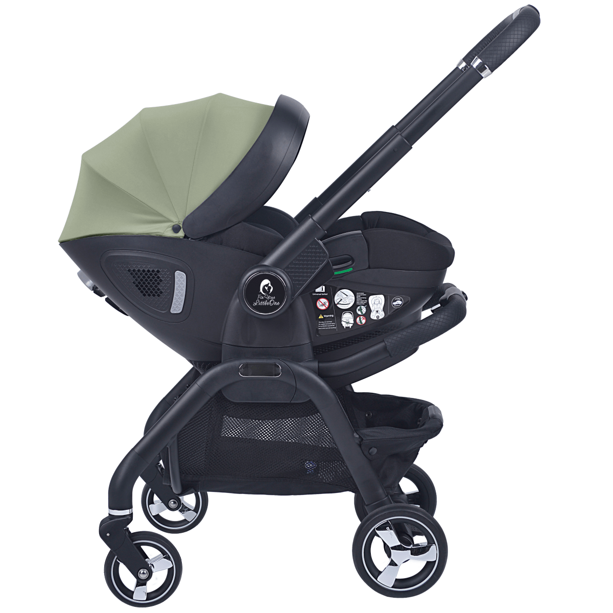 For Your Little One Qubi Infant Car Seat Stroller & Base - Sage Green-3