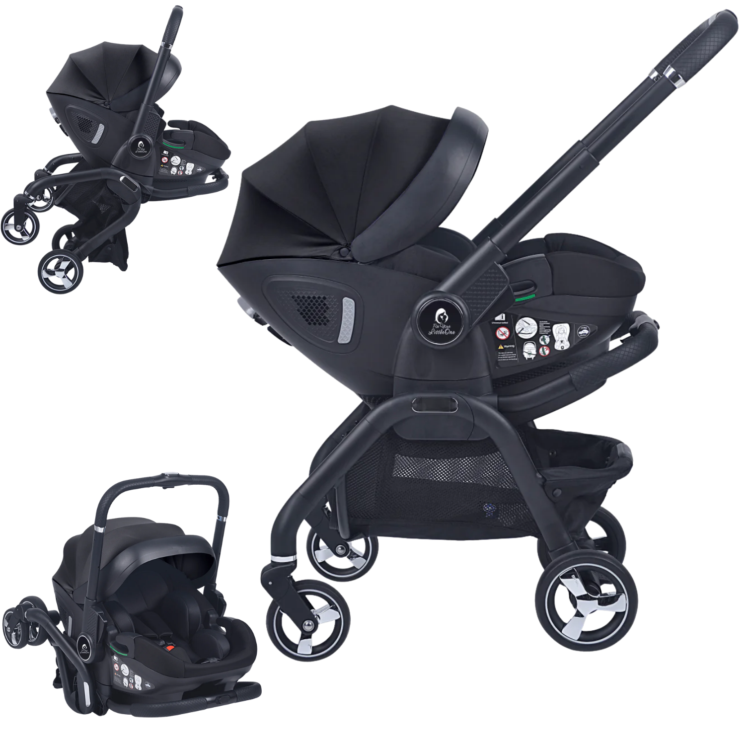 For Your Little One Qubi Infant Car Seat Stroller - Eclipse Black-0