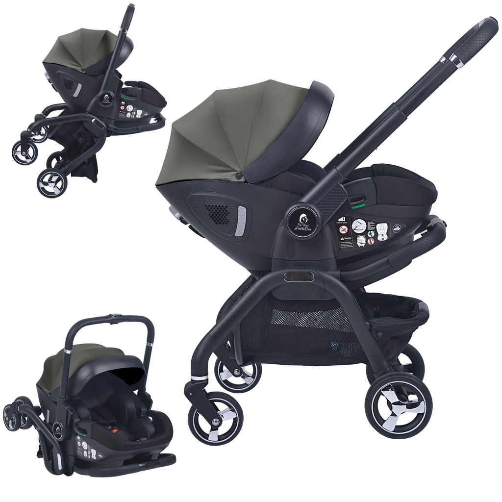 For Your Little One Qubi Infant Car Seat Stroller - Grey Olive-0
