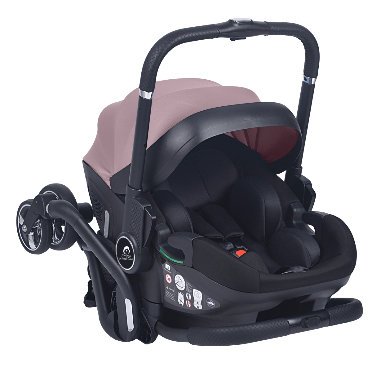 For Your Little One Qubi Infant Car Seat Stroller - Pastel Pink-4