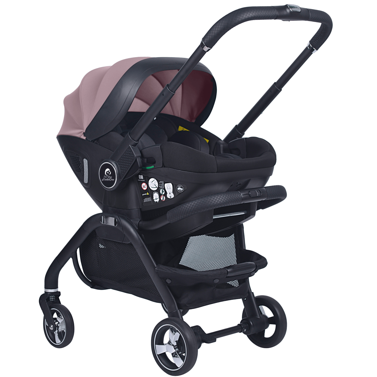 For Your Little One Qubi Infant Car Seat Stroller - Pastel Pink-3