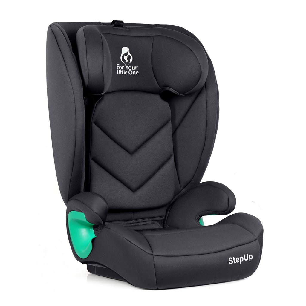 For Your Little One Stepup I-Size Belted 2/3 Car Seat Booster Seat - Midnight Black (4-12 Years) - 4 - 12 Years