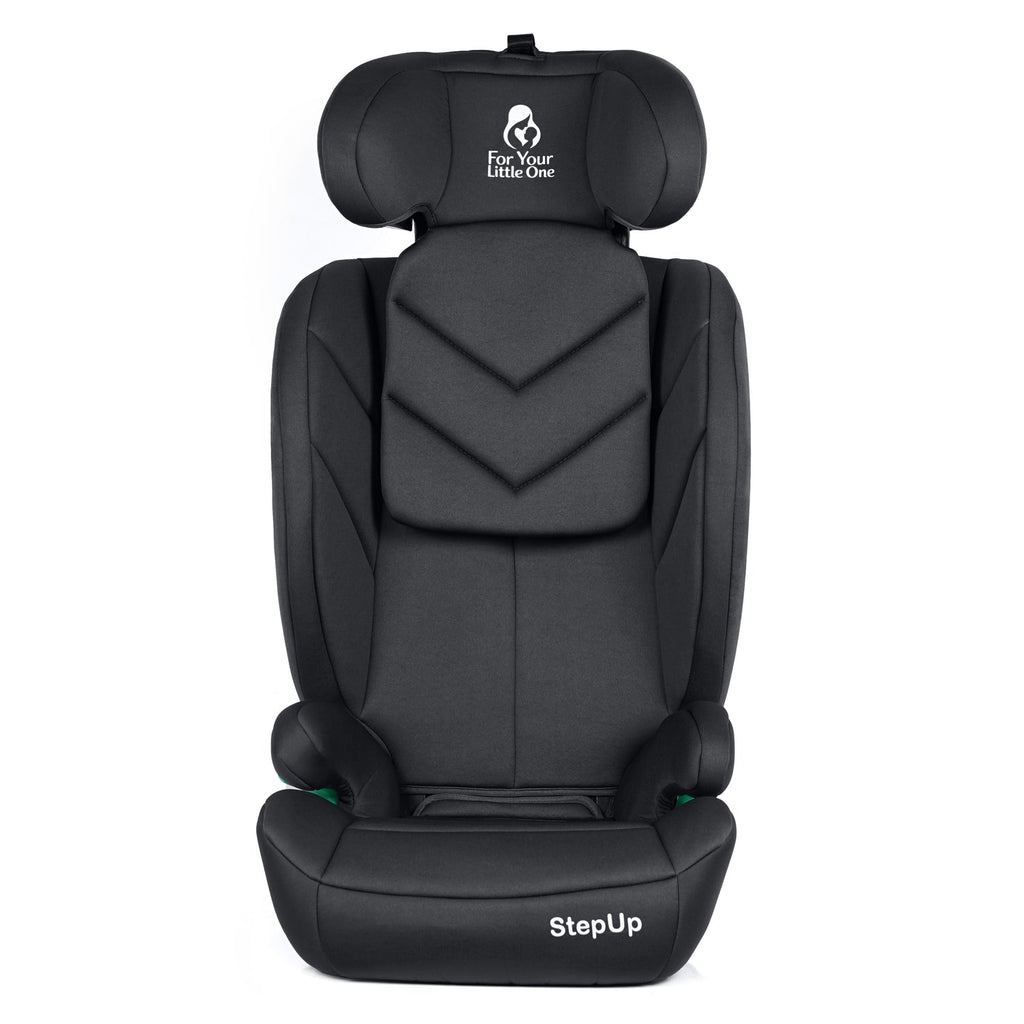 For Your Little One Stepup I-Size Belted 2/3 Car Seat Booster Seat - Midnight Black (4-12 Years) - 4 - 12 Years
