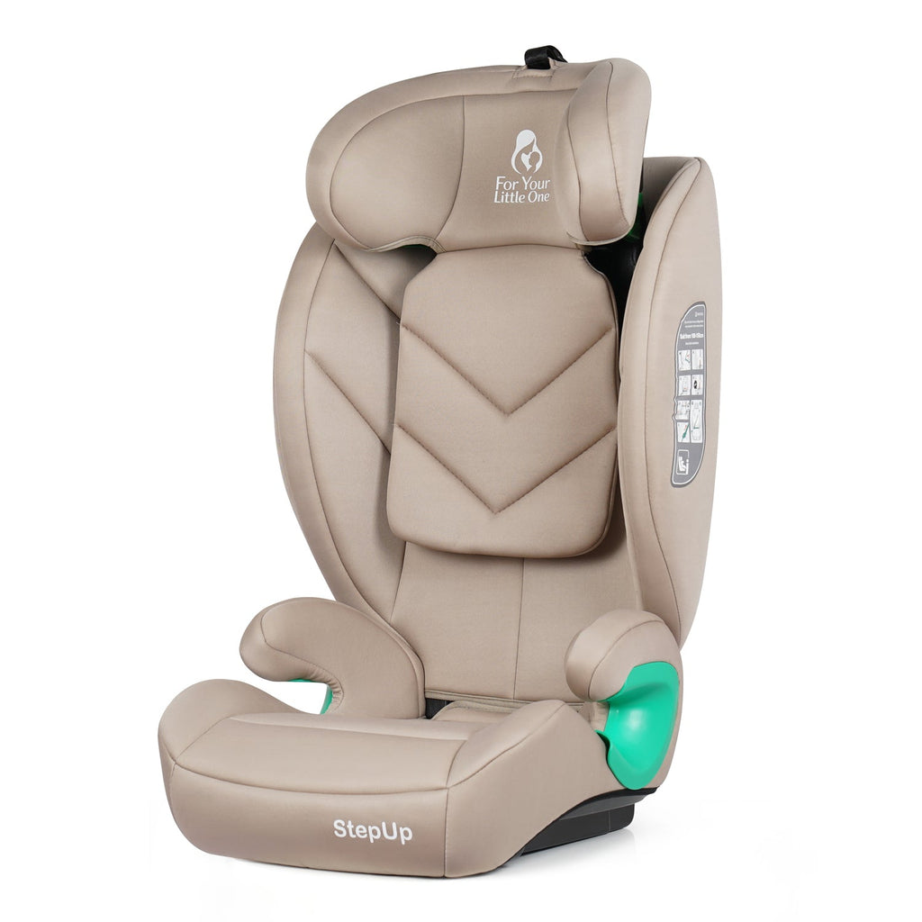 For Your Little One Stepup I-Size Belted 2/3 Car Seat Booster Seat - Latte Beige (4-12 Years) - 4 - 12 Years