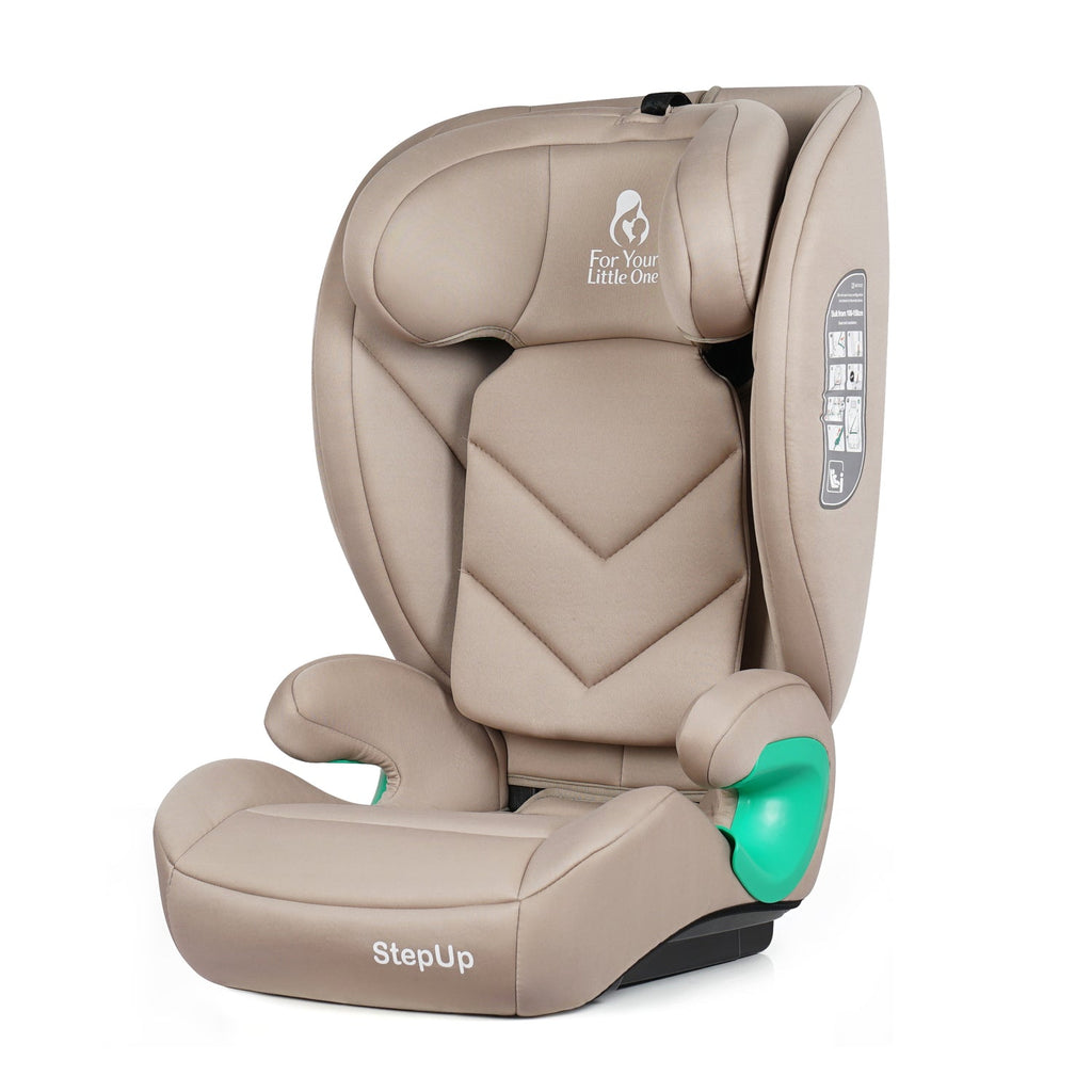 For Your Little One Stepup I-Size Belted 2/3 Car Seat Booster Seat - Latte Beige (4-12 Years) - 4 - 12 Years