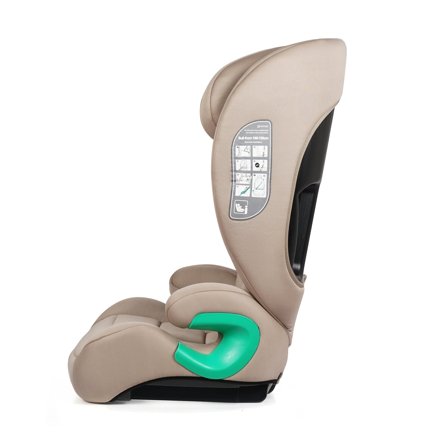 For Your Little One Stepup I-Size Belted 2/3 Car Seat Booster Seat - Latte Beige (4-12 Years) - 4 - 12 Years