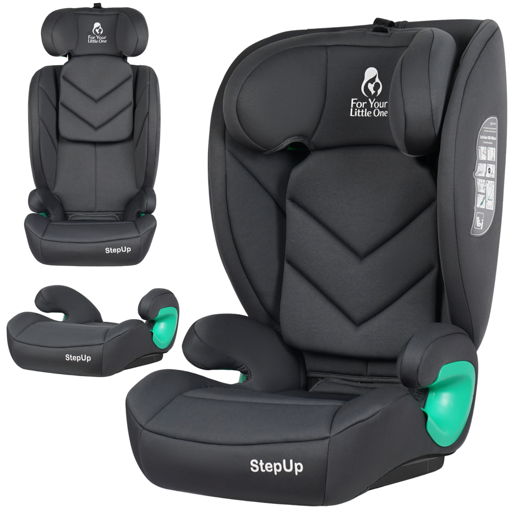 For Your Little One Stepup I-Size Belted 2/3 Car Seat Booster Seat - Slate Mist (4-12 Years) - 4 - 12 Years