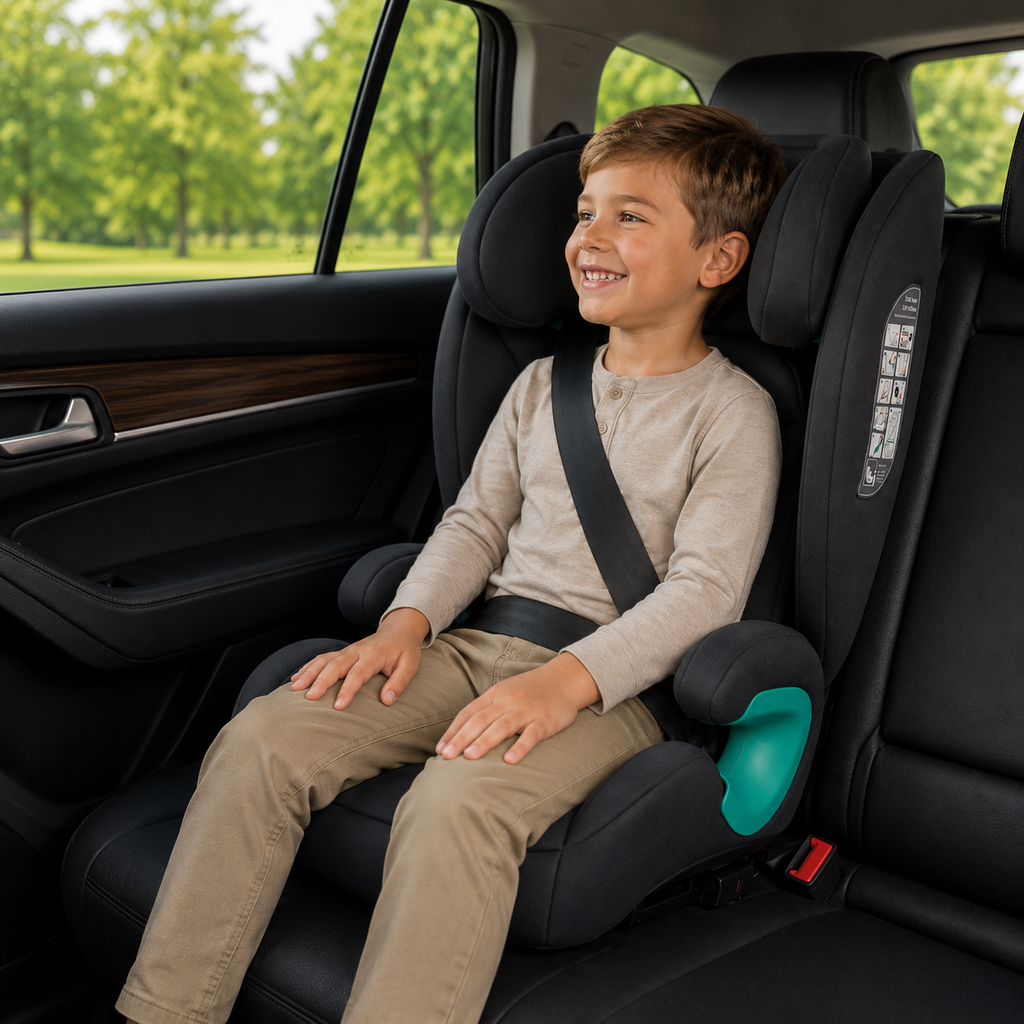 For Your Little One Stepup I-Size Belted 2/3 Car Seat Booster Seat - Slate Mist (4-12 Years) - 4 - 12 Years