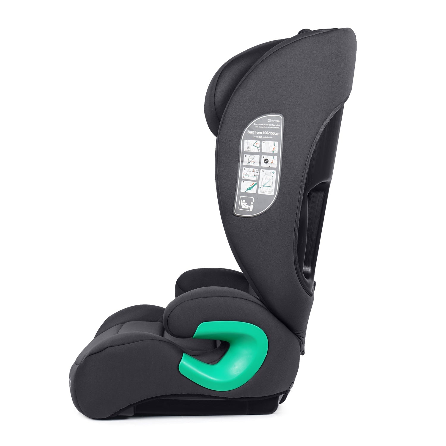 For Your Little One Stepup I-Size Belted 2/3 Car Seat Booster Seat - Slate Mist (4-12 Years) - 4 - 12 Years